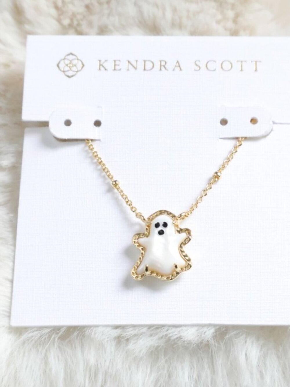 Kendra Scott Ghost Gold White Mother-of-Pearl Necklace
